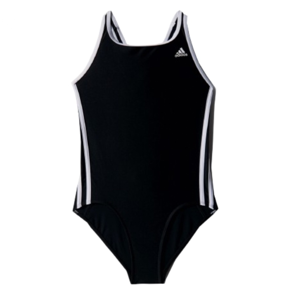 ADIDAS one piece swim suit kids black and white Infinitex